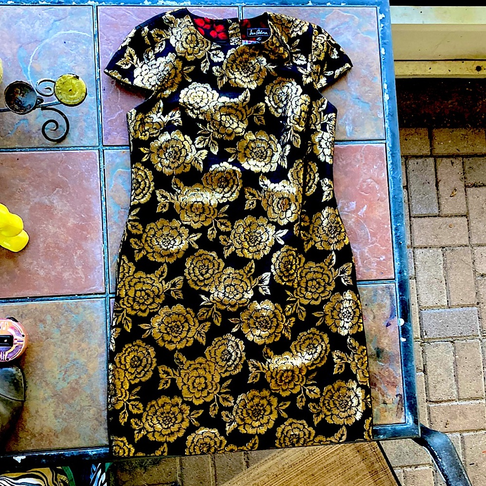 Sam Edelman Gold Brocade Dress— gorgeous